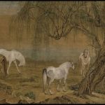 “Cavalli al pascolo nella campagna” di Giuseppe Castiglione